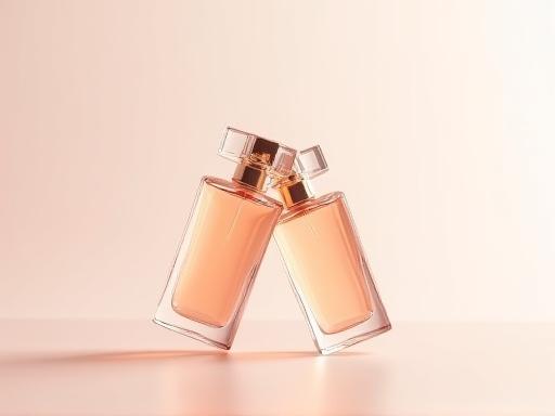 Two luxury perfume bottles arranged elegantly for a buy one get one offer
